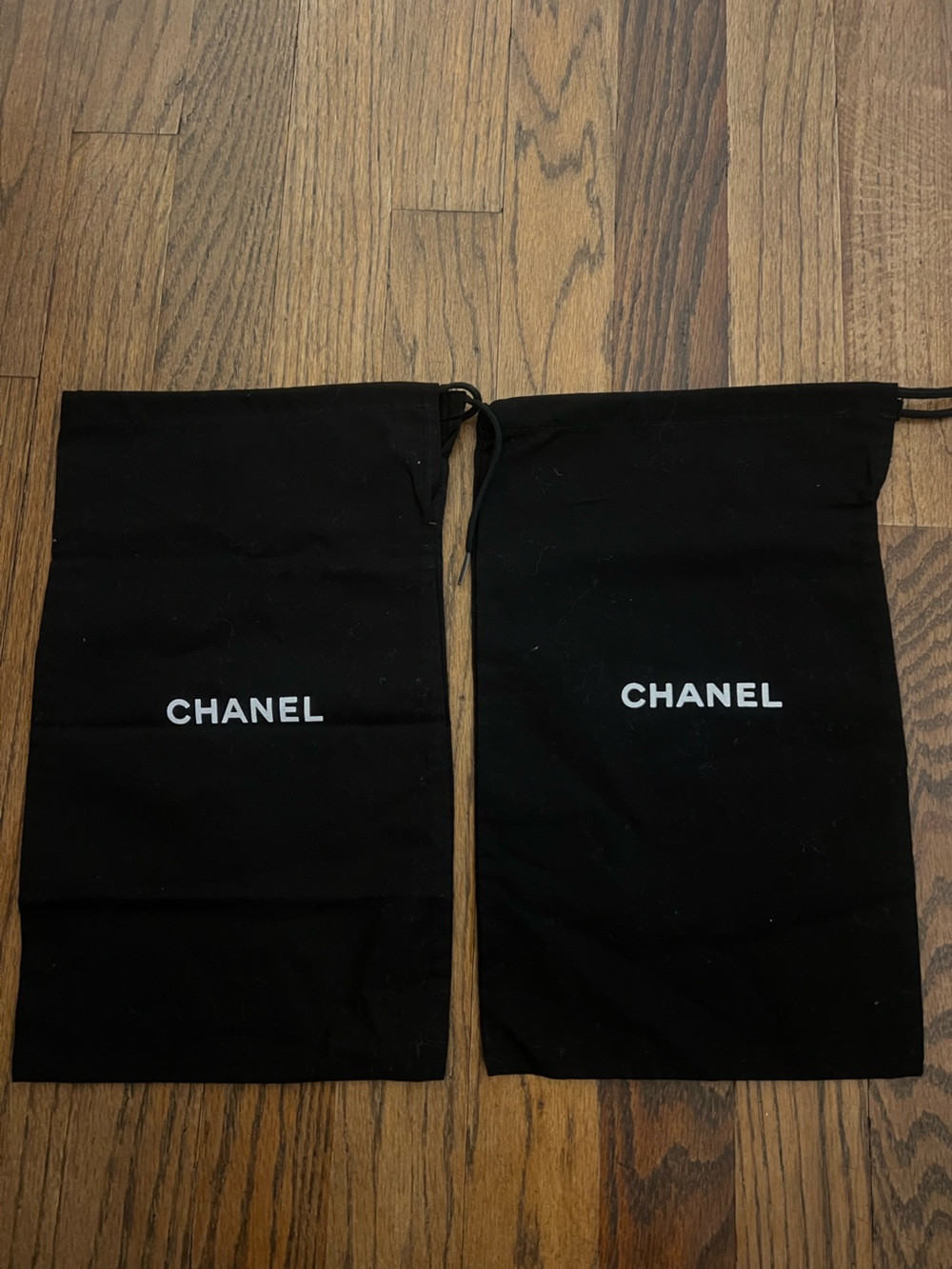 Chanel Black Drawstring Dust Bags covers for shoes sandals